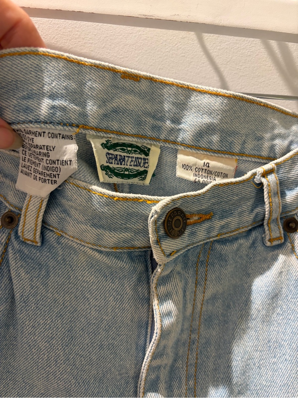 Vintage Separate Issue High Rise Denim Bermuda Shorts Light Wash Sz 14 - Picture 3 of 4